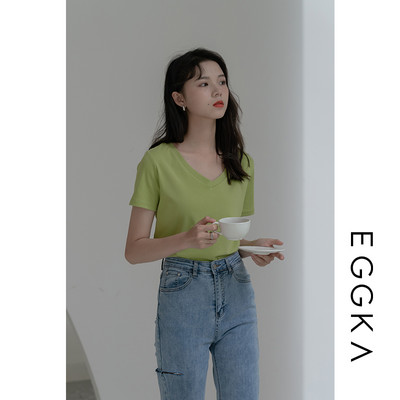 Casual γυναικείο μπλουζάκι με οβάλ ή λαιμόκοψη σε διάφορα χρώματα