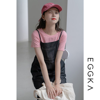 Casual γυναικείο μπλουζάκι με οβάλ ή λαιμόκοψη σε διάφορα χρώματα