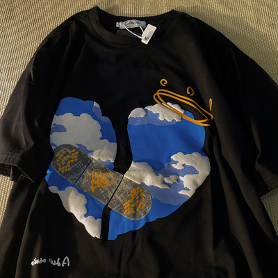 Ljetna majica s aplikacijom u boji - široki model