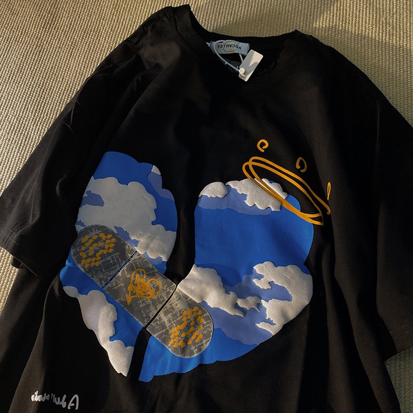 Ljetna majica s aplikacijom u boji - široki model