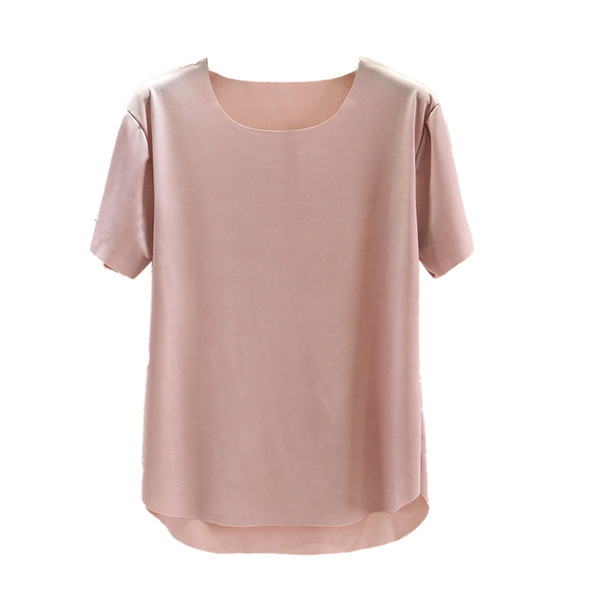 Jednobojna ljetna majica s ovalnim izrezom