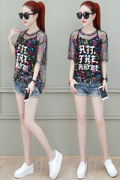 Ženska majica kratkih rukava u boji sa natpisima