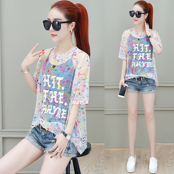 Ženska majica kratkih rukava u boji sa natpisima