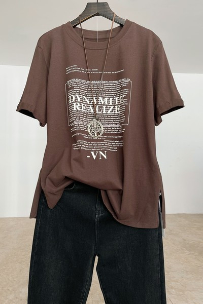 Ležerna ženska majica s aplikacijom i kratkim rukavima