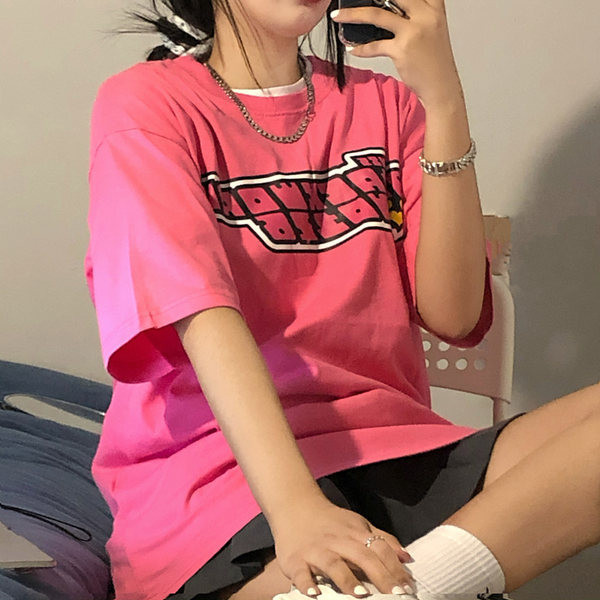 Novi model ženske majice kratkih rukava sa aplikacijom i ovalnim izrezom - dvije boje