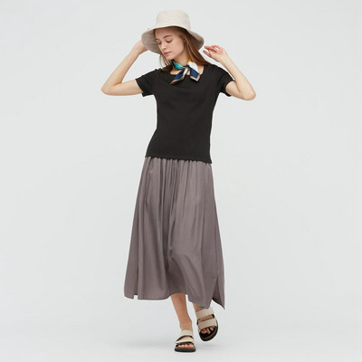 Ženska ležerna majica s kratkim rukavima i četvrtastim izrezom