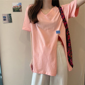 Γυναικείο φαρδύ μπλουζάκι με σχισμή