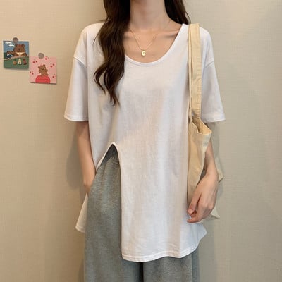 Γυναικείο φαρδύ μπλουζάκι με σχισμή