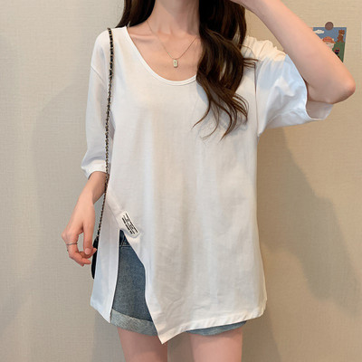 Γυναικείο φαρδύ μπλουζάκι με σχισμή