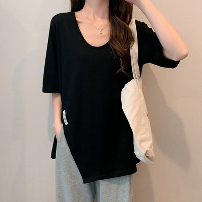 Γυναικείο φαρδύ μπλουζάκι με σχισμή