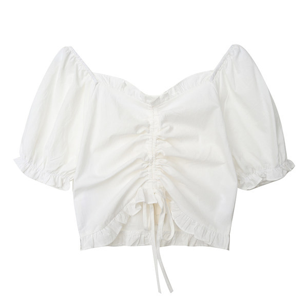 Sieviešu crop tops ar saitēm un spožām piedurknēm