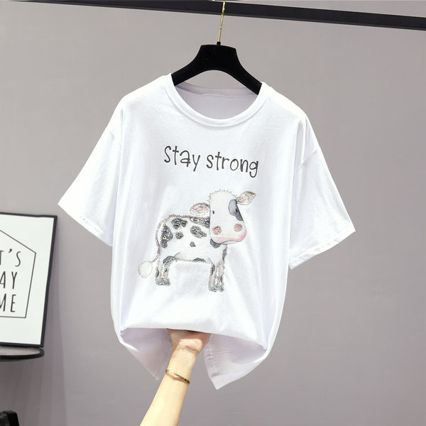 Ženska casual majica kratkih rukava s printom