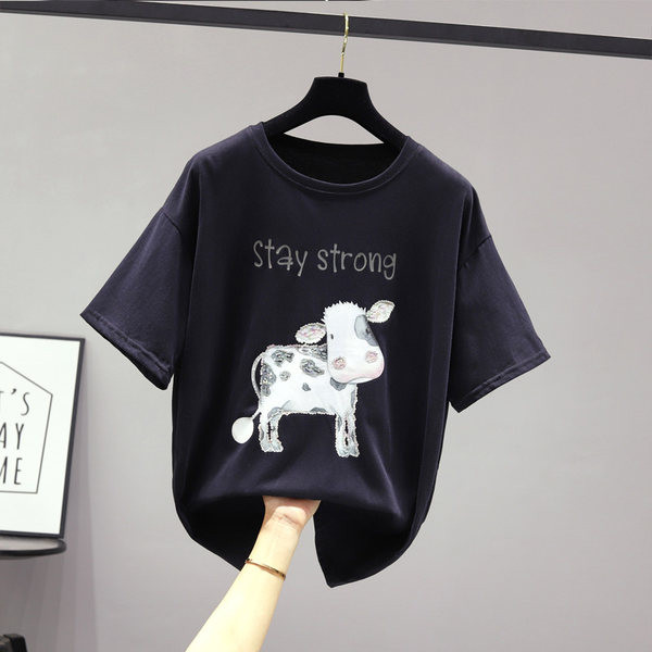 Ženska casual majica kratkih rukava s printom