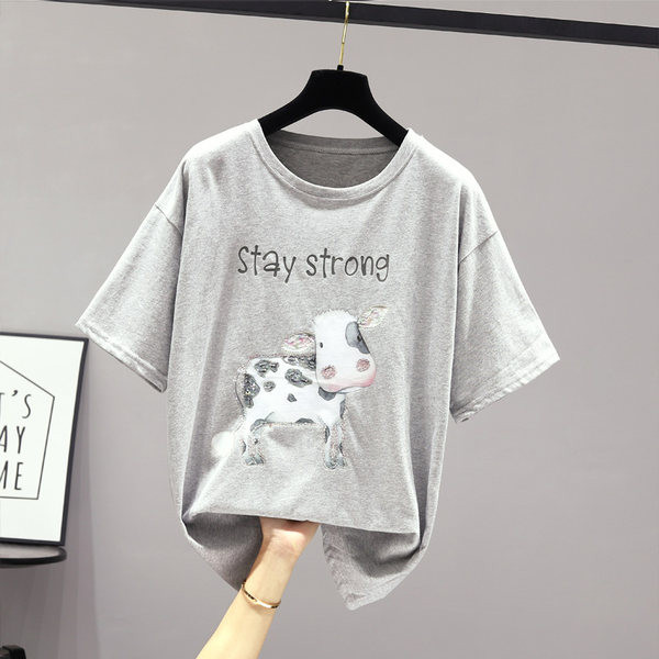 Ženska casual majica kratkih rukava s printom