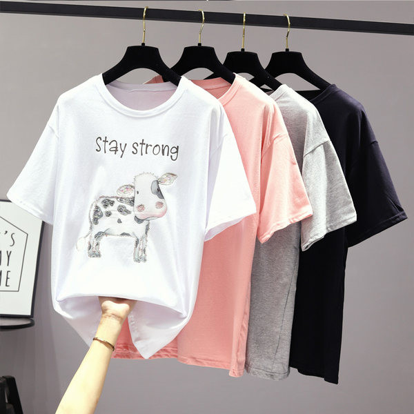 Ženska casual majica kratkih rukava s printom