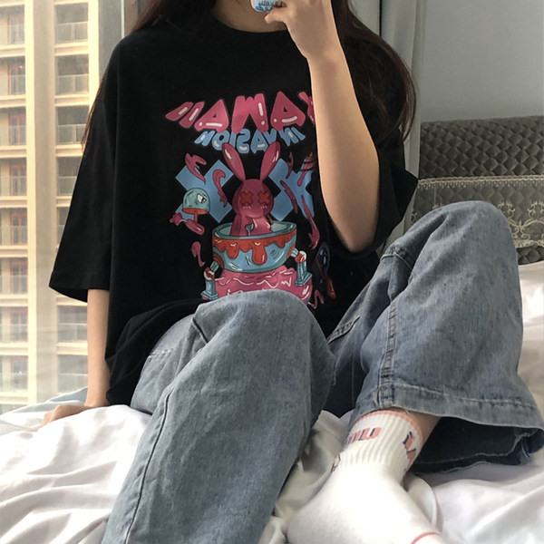 Proljetna bluza s 3/4 rukavima i širokim modelom s aplikacijama