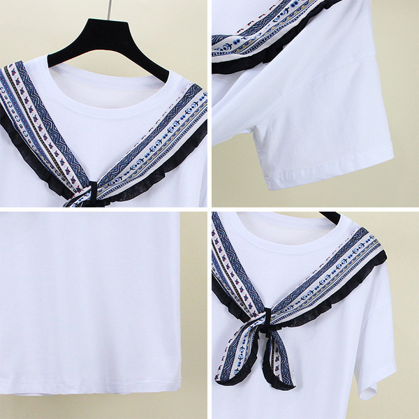 Ženska bluza kratkih rukava i široki model trake