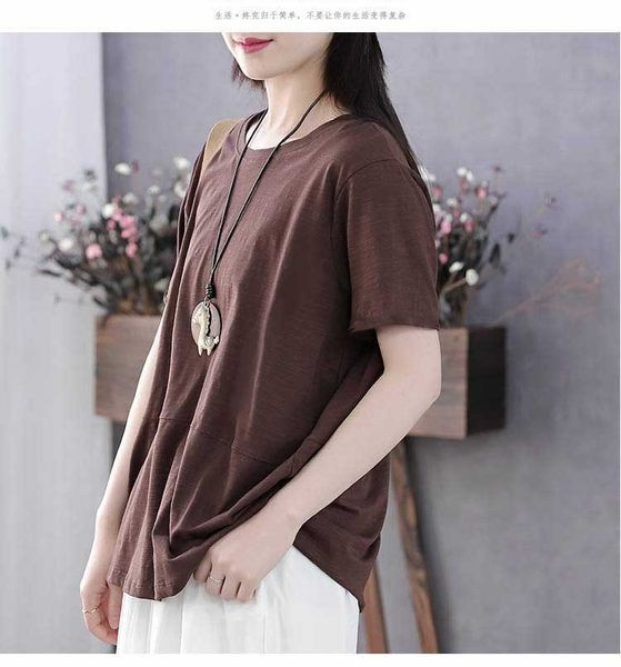 Naiste vabaaja lühikeste varrukatega pluus - tasuta mudel