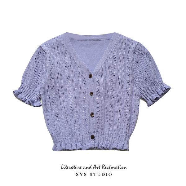 Novi model ženske bluze na dugmad od tankog pletiva