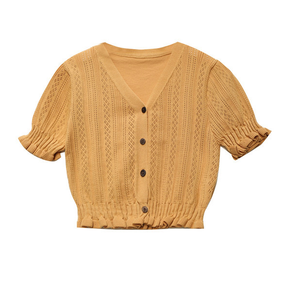 Novi model ženske bluze na dugmad od tankog pletiva