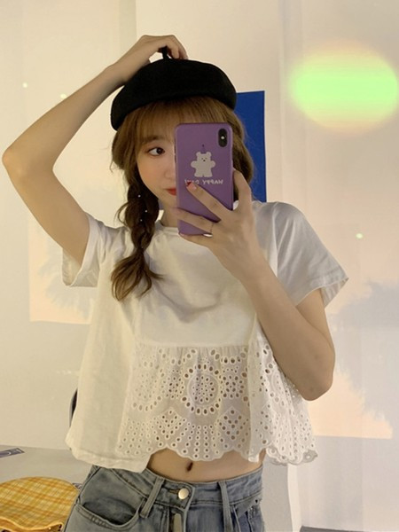 Ženska moderna široka majica s kratkim rukavima