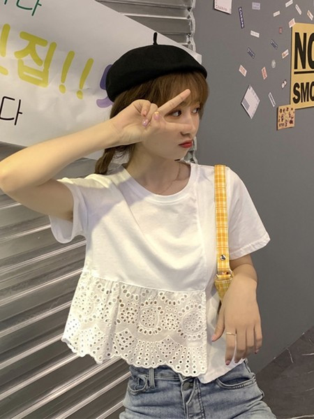 Ženska moderna široka majica s kratkim rukavima