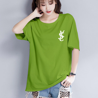 Casual γυναικείο μπλουζάκι με στρογγυλή λαιμόκοψη σε διάφορα χρώματα