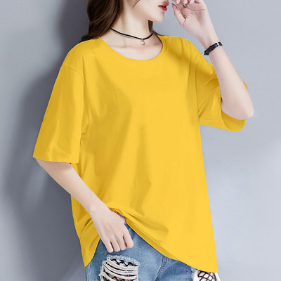 Casual γυναικείο μπλουζάκι με στρογγυλή λαιμόκοψη σε διάφορα χρώματα