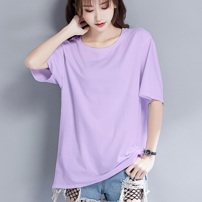 Casual γυναικείο μπλουζάκι με στρογγυλή λαιμόκοψη σε διάφορα χρώματα