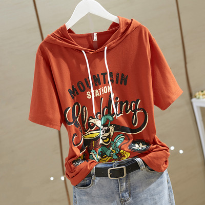 Ženska casual majica kratkih rukava s aplikacijama i vezama