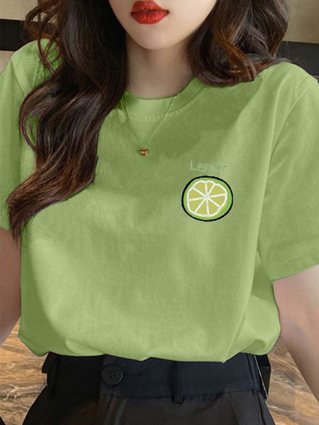 Pamučna jednobojna majica kratkih rukava - razne aplikacije