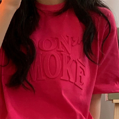 Γυναικείο casual μπλουζάκι με επιγραφή σε τρία χρώματα