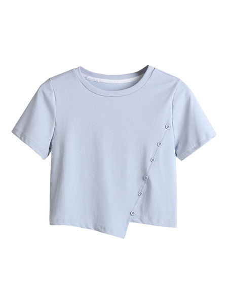 Kratka asimetrična bluza opremljen model