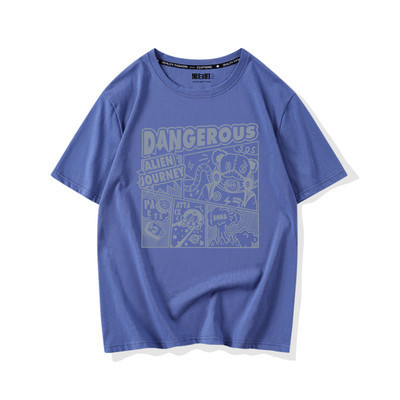 Γυναικείο φαρδύ μπλουζάκι με απλικέ και 3/4 μανίκια