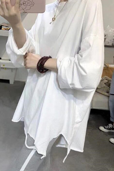 Široka ženska bluza dugih rukava bijele boje