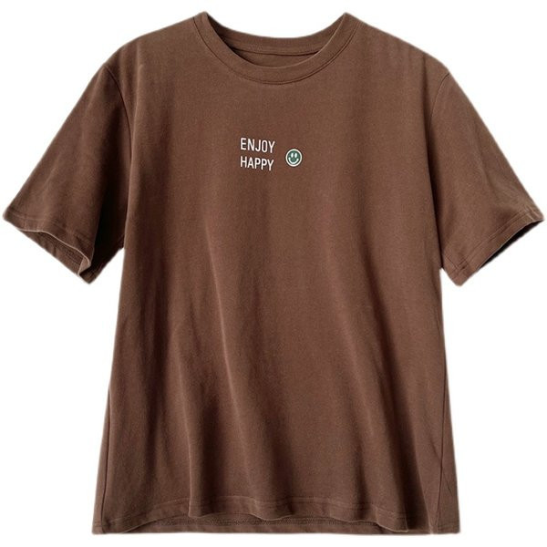 Ženska majica s natpisom i ovalnim izrezom