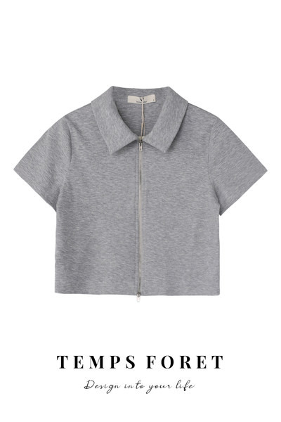 Novi ženski model kratke majice sa kragnom i patentnim zatvaračem