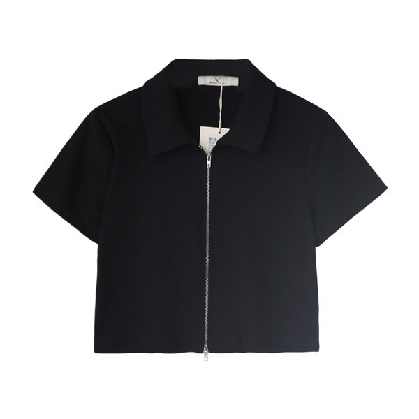 Novi ženski model kratke majice sa kragnom i patentnim zatvaračem