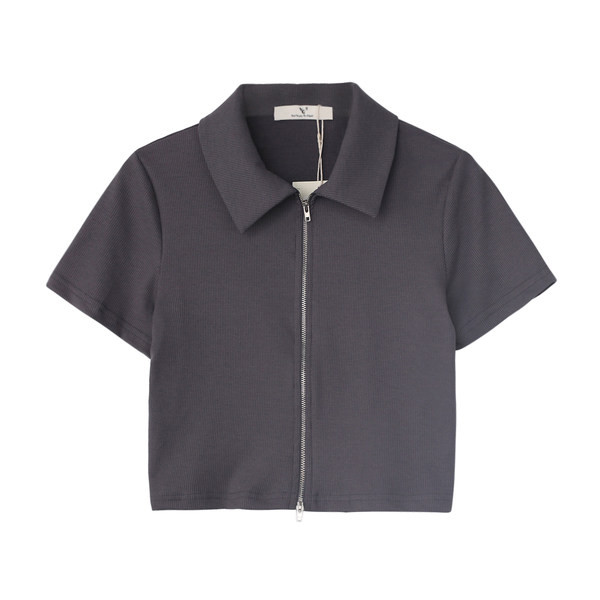 Novi ženski model kratke majice sa kragnom i patentnim zatvaračem