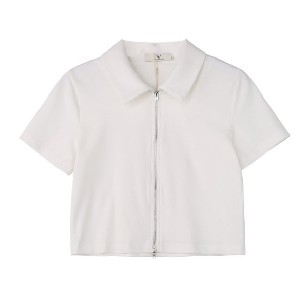 Novi ženski model kratke majice sa kragnom i patentnim zatvaračem