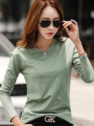 Ležerna ženska bluza sa špic izrezom i dugim rukavima - više boja