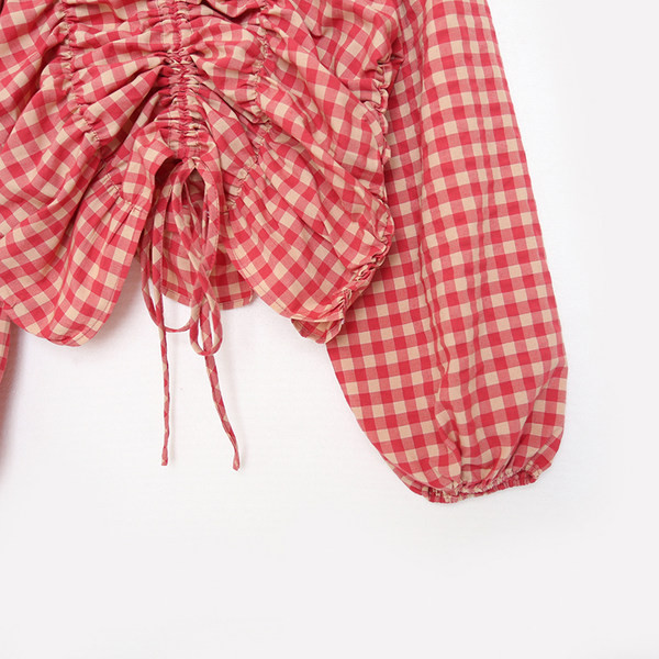 Novi model ženske bluze, tipa košulja sa voluminoznim rukavima i vezama