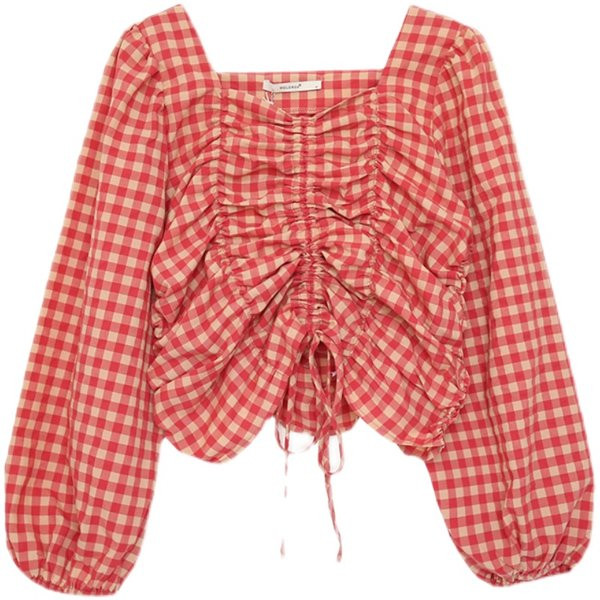 Novi model ženske bluze, tipa košulja sa voluminoznim rukavima i vezama