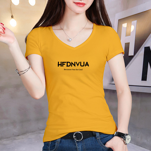 Ženska majica s natpisom i špic izrezom - više boja