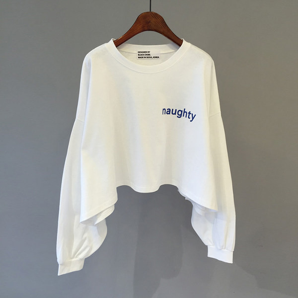 Široka ženska bluza sa natpisom i okruglim izrezom