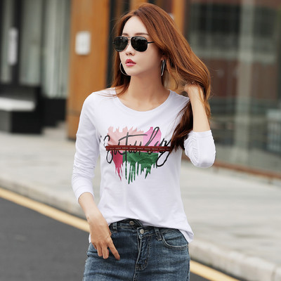 Proljetno-jesenska ženska bluza s dugim rukavima i printom