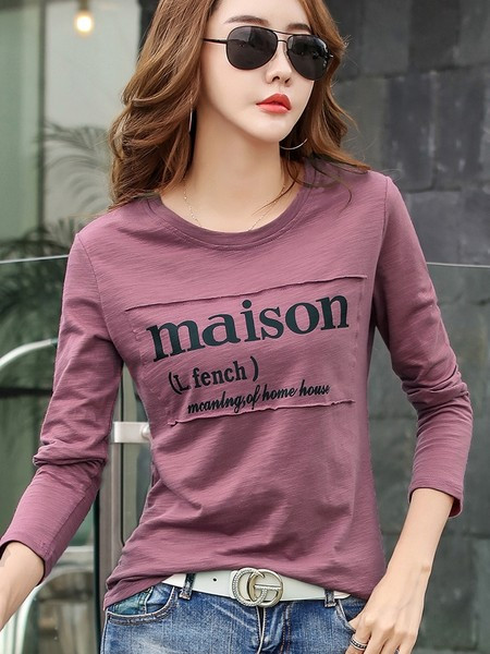 Ženska bluza s okruglim izrezom i dugim rukavima pogodna za proljeće i jesen