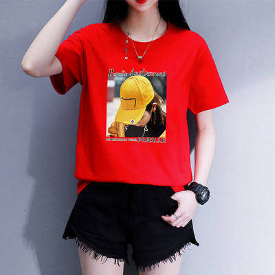 Ženska majica s aplikacijom u boji i 3/4 rukavima