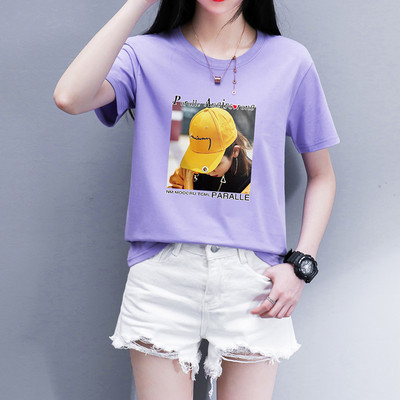 Ženska majica s aplikacijom u boji i 3/4 rukavima