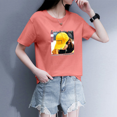 Ženska majica s aplikacijom u boji i 3/4 rukavima